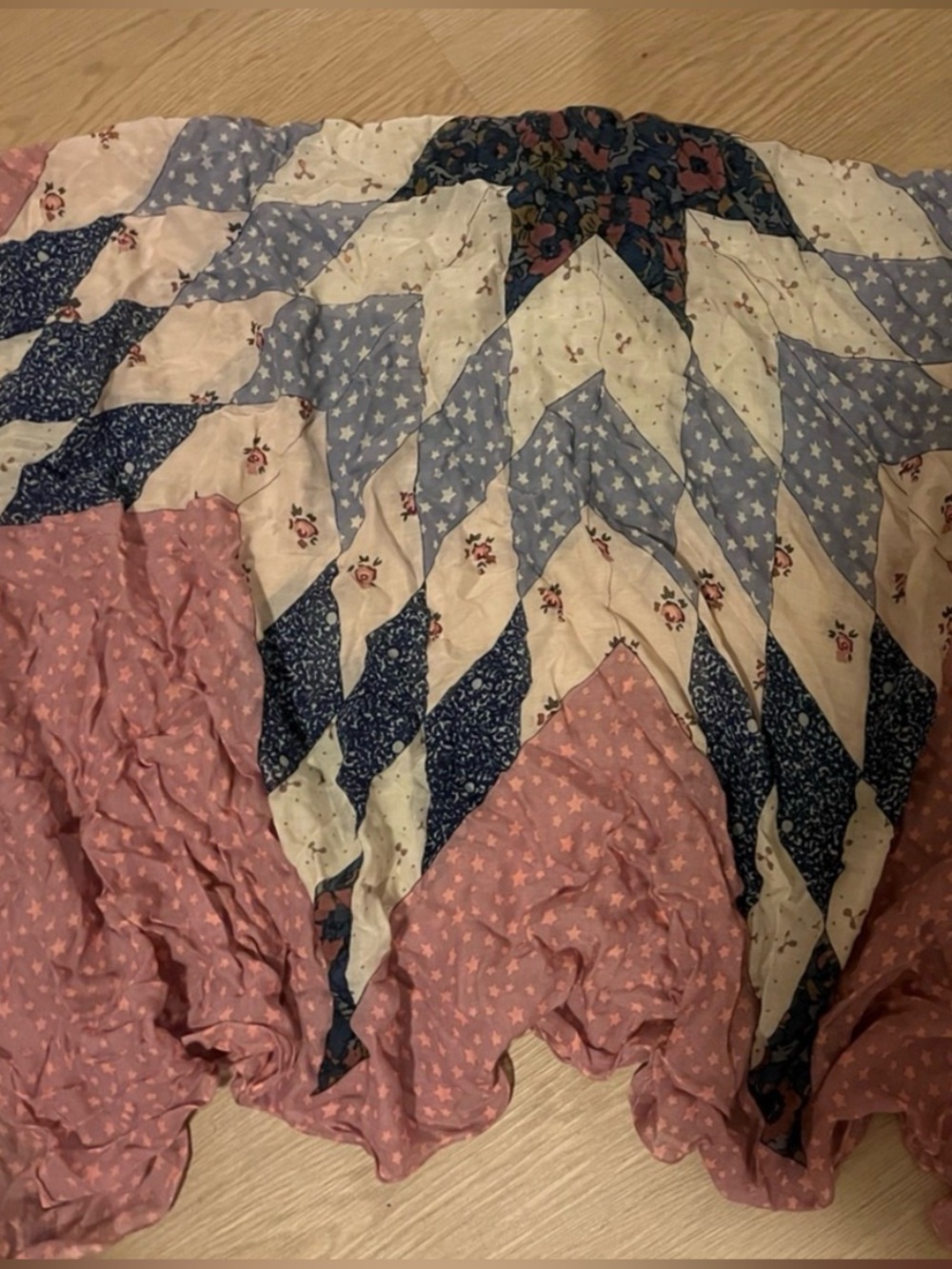 COACH Patchwork Scarf/ Wrap in Pink, Blue, White Floral Pattern